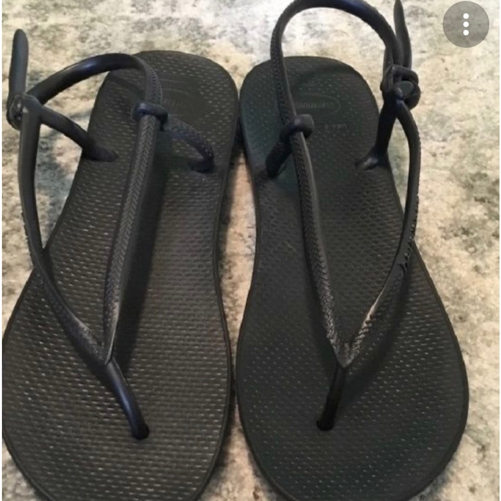 Havaianas sandals, black, EUC